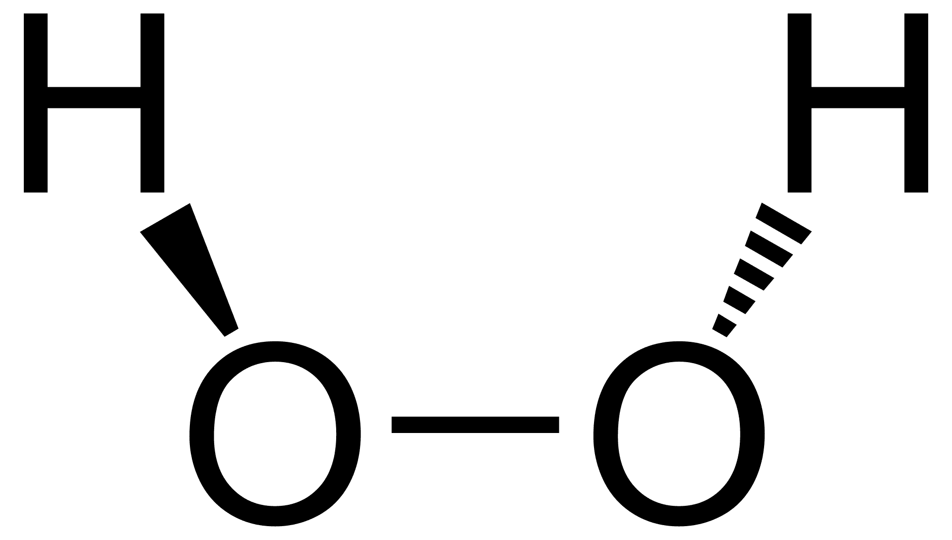 Structure moleculaire du peroxyde d'hydrogene H2O2