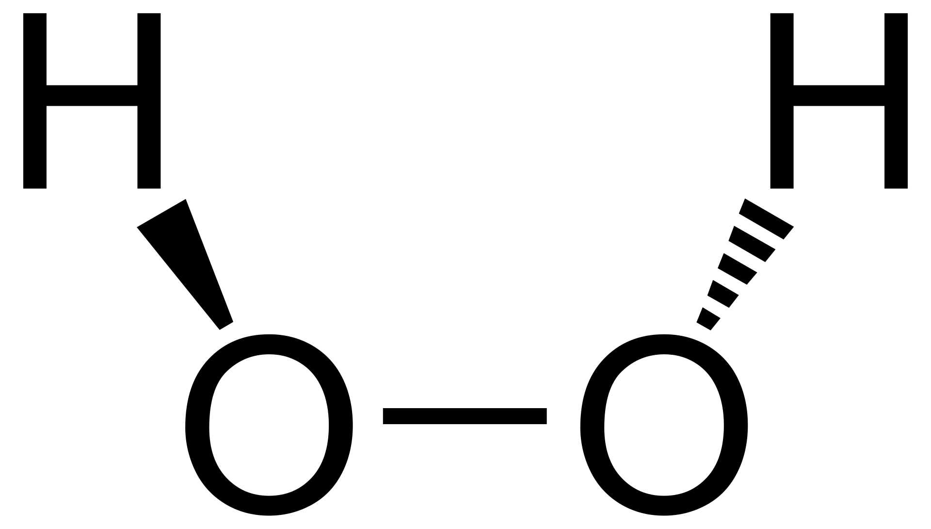 Structure moleculaire du peroxyde d'hydrogene H2O2